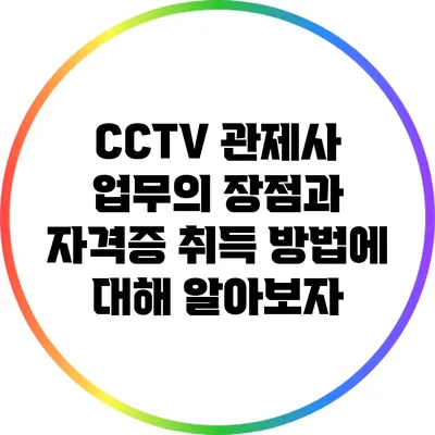 CCTV 관제사 업무의 장점과 자격증 취득 방법에 대해 알아보자