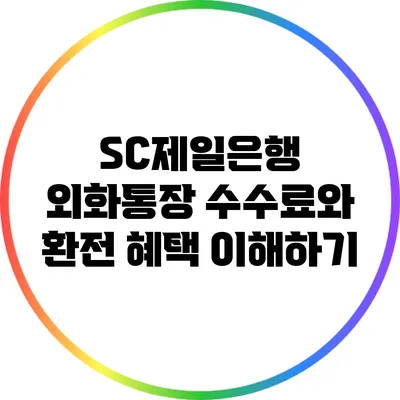 SC제일은행 외화통장: 수수료와 환전 혜택 이해하기