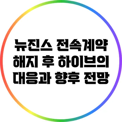 뉴진스 전속계약 해지 후 하이브의 대응과 향후 전망