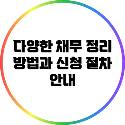 다양한 채무 정리 방법과 신청 절차 안내