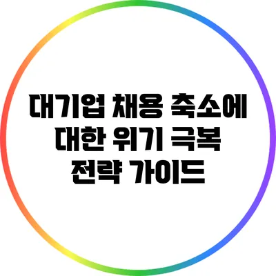 대기업 채용 축소에 대한 위기 극복 전략 가이드