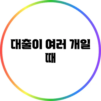 대출이 여러 개일 때