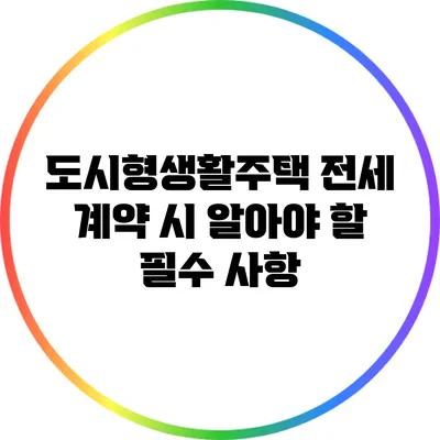 도시형생활주택 전세 계약 시 알아야 할 필수 사항