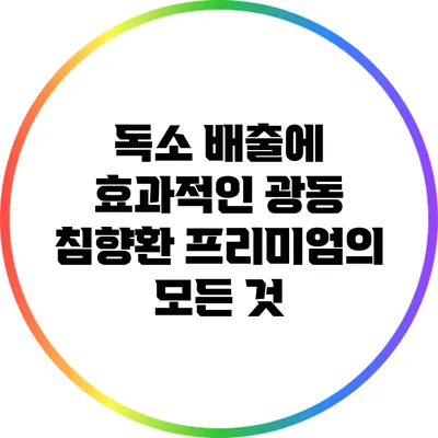 독소 배출에 효과적인 광동 침향환 프리미엄의 모든 것