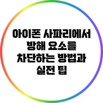 아이폰 사파리에서 방해 요소를 차단하는 방법과 실전 팁