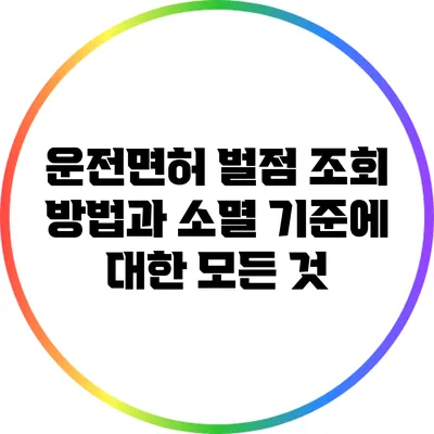 운전면허 벌점 조회 방법과 소멸 기준에 대한 모든 것