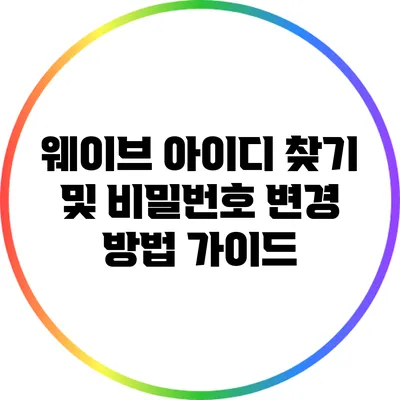 웨이브 아이디 찾기 및 비밀번호 변경 방법 가이드