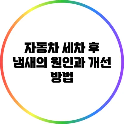 자동차 세차 후 냄새의 원인과 개선 방법