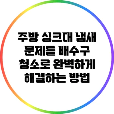 주방 싱크대 냄새 문제를 배수구 청소로 완벽하게 해결하는 방법