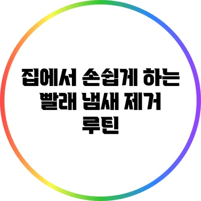 집에서 손쉽게 하는 빨래 냄새 제거 루틴