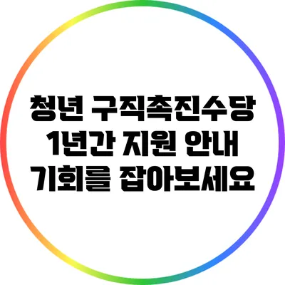 청년 구직촉진수당 1년간 지원 안내: 기회를 잡아보세요