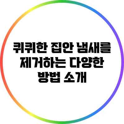 퀴퀴한 집안 냄새를 제거하는 다양한 방법 소개