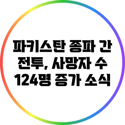 파키스탄 종파 간 전투, 사망자 수 124명 증가 소식