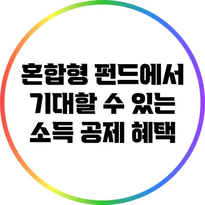 혼합형 펀드에서 기대할 수 있는 소득 공제 혜택