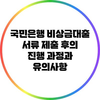 국민은행 비상금대출: 서류 제출 후의 진행 과정과 유의사항