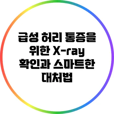 급성 허리 통증을 위한 X-ray 확인과 스마트한 대처법