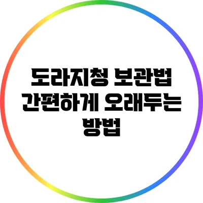 도라지청 보관법: 간편하게 오래두는 방법
