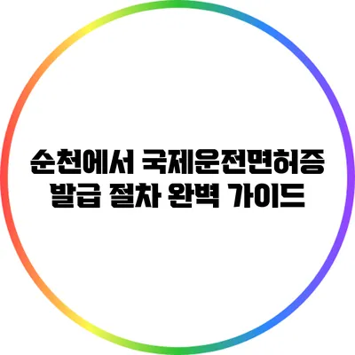 순천에서 국제운전면허증 발급 절차 완벽 가이드