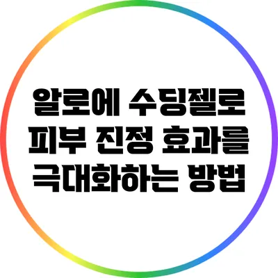 알로에 수딩젤로 피부 진정 효과를 극대화하는 방법