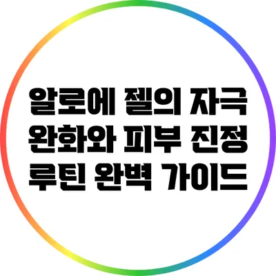 알로에 젤의 자극 완화와 피부 진정 루틴 완벽 가이드