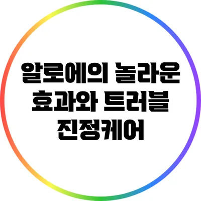 알로에의 놀라운 효과와 트러블 진정케어