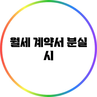 월세 계약서 분실 시
