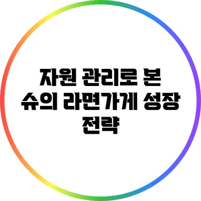자원 관리로 본 슈의 라면가게 성장 전략