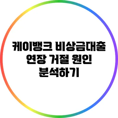 케이뱅크 비상금대출 연장 거절 원인 분석하기